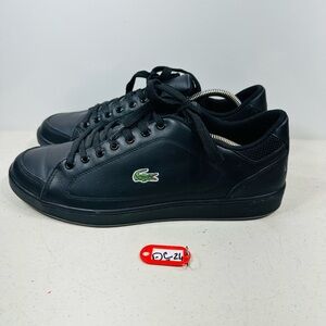 Lacoste mens Sneakers Black Leather Size 12